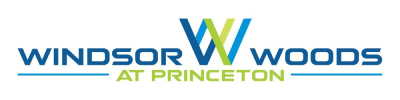 The image is a logo for Windsor Woods at Princeton.
